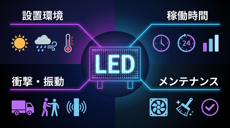 LEDビジョンの寿命に影響する主な要因